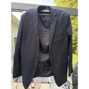 Statement Mens Blazer 38S Black Super 150s Wool Made Italy Two Button.     5346